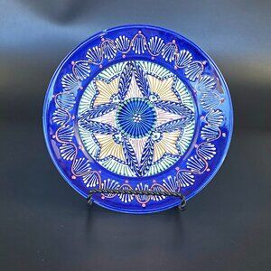 Vintage HB Quimper Decor Plate – Hand-Painted – Blue – 7 1/8" Diameter